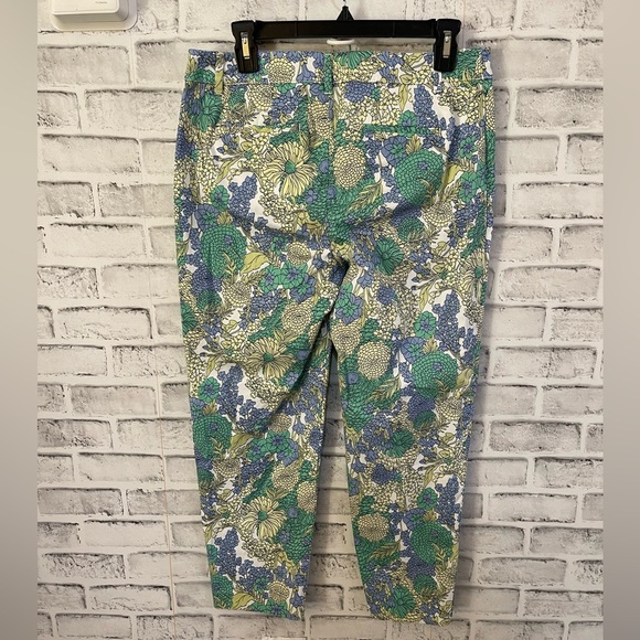 Women’s Talbots PERFECT CROP blue/green/yellow floral casual pants Size 6 - Picture 2 of 5